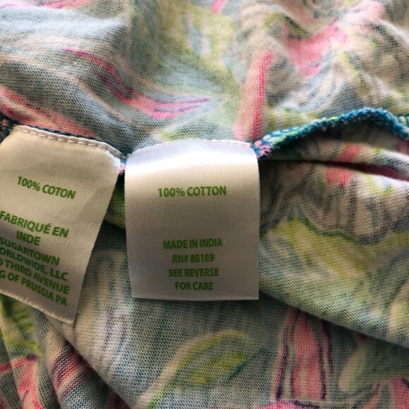 Lilly Pulitzer ALAINA Formentera Turquoise Keep On Beleafing Size M Blue Pink - Picture 13 of 14